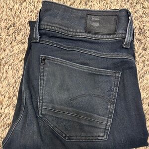 G Star Raw Dark Vintage Aged Lynn Mid Rise Skinny Jeans size W26 L32